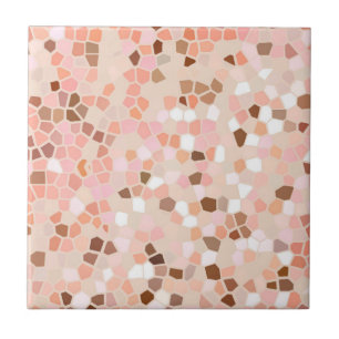 Peach Pink Brown Mosaik Keramik Tile Fliese