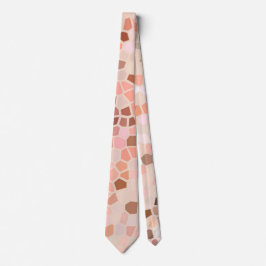 Peach Pink Brown Mosaik Krawatte
