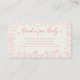 Peach Pink Chinoiserie Diaper Raffel Ticket Begleitkarte