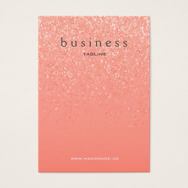 Peach Pink Crystal Earring Display (Vorderseite)