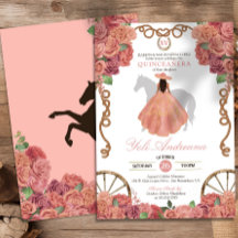 Peach Pink Dusty Rose Western Quinceañera
