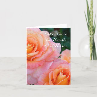 "PEACH & PINK FARBIERTE ROSE /NUTZEN SIE SICH DIE KARTE