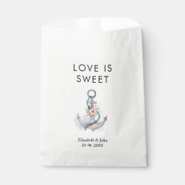 Peach Pink Floral Anchor Gastgeschenk Hochzeit Bag Geschenktütchen