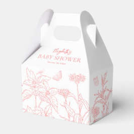 Peach Pink Garden Chinoiserie Babydusche Geschenkschachtel