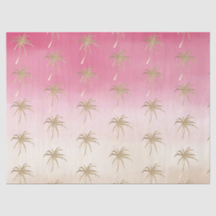 Peach Pink Gold Tropical Palm Trees Seidenpapier
