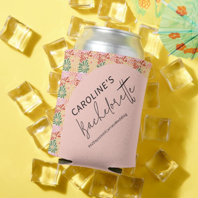 Peach Pink Groovy Abstrakt Dosenkühler (In Situ Sommer)