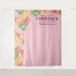 Peach Pink Groovy Abstrakt Wandteppich