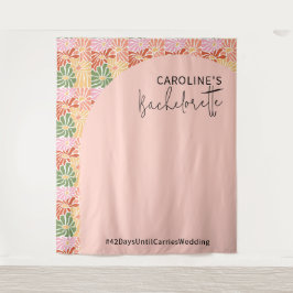 Peach Pink Groovy Abstrakt Wandteppich