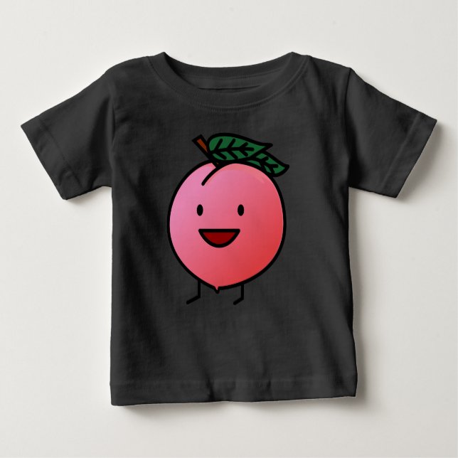 Peach Pink Happy lächelnd Design Bro Baby T-shirt (Vorderseite)