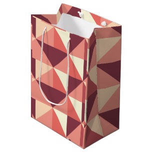 Peach Pink Lila Triangle Geometrie Mittlere Geschenktüte