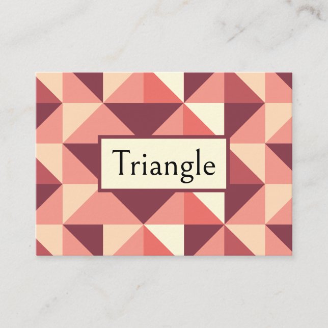 Peach Pink Lila Triangle Geometrie Visitenkarte (Vorderseite)