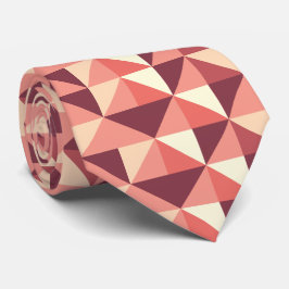 Peach Pink Lila Triangle Geometrisches Muster Krawatte
