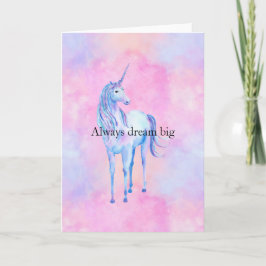 Peach Pink Lila Unicorn Karte