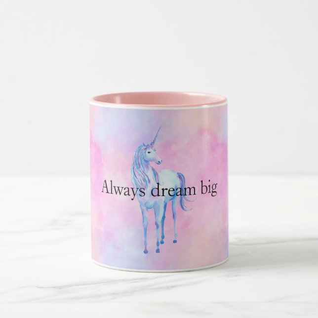 Peach Pink Lila Unicorn Tasse (Zentrum)
