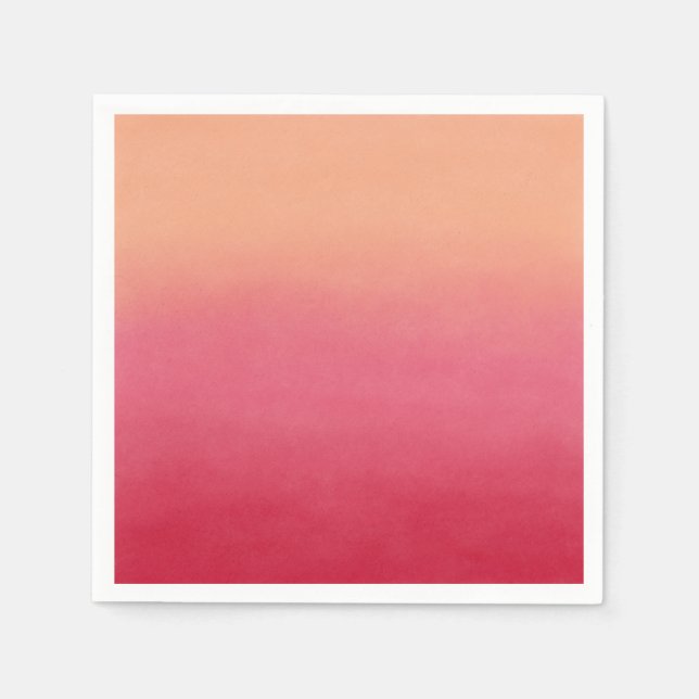 Peach Pink Ombre Abstrakt Art Malerei Serviette (Vorderseite)