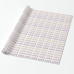 Peach Pink Ombre Liebe Geschenkpapier