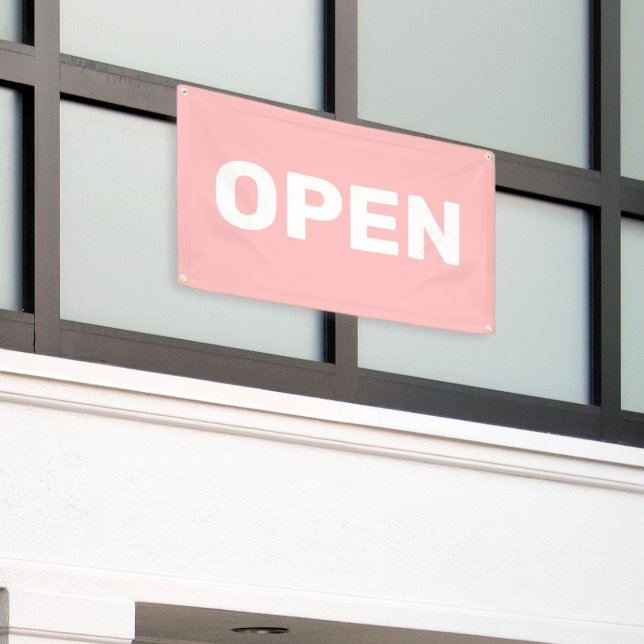 Peach Pink OPEN Banner (Äußeres Gebäude)