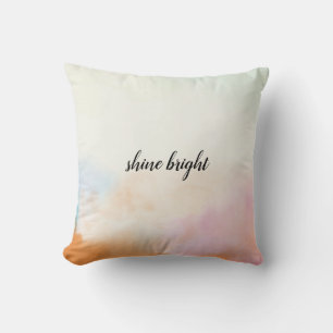 Peach Pink Orange Blue Wasserfarbe Gefärbte Krawat Kissen