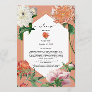 Peach Pink Peonies Blume Hochzeitreise Programm