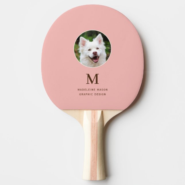 Peach Pink Pet Foto Personalisiert Tischtennis Schläger (Vorderseite)
