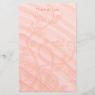 Peach Pink Spirals Blume Personalisierte Vorlage Briefpapier