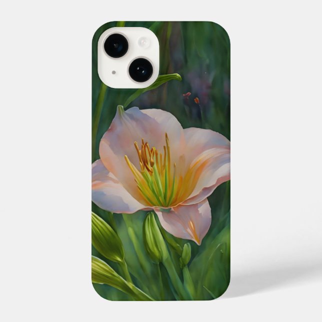 Peach Pink Tropical Liege Blume Art Phone Case iPhone Hülle (Rückseite)