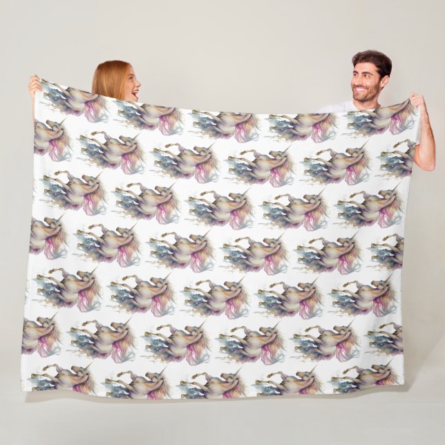 Peach Pink Unicorn Dream Fleecedecke (Beispiel)