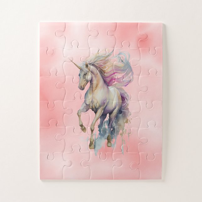 Peach Pink Unicorn Dream Puzzle (Vertikal)
