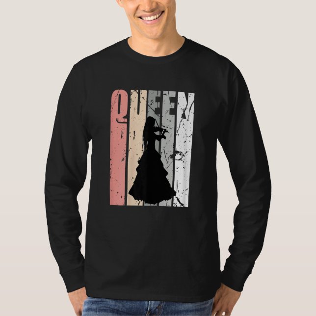 Peach Pink Violin Queen Princess Woman Violinist T-Shirt (Vorderseite)