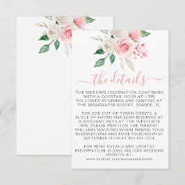 Peach Pink Watercolor Blumenkarosserie Hochzeitska Begleitkarte