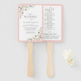 Peach Pink Watercolor Floral Wedding Program Fächer