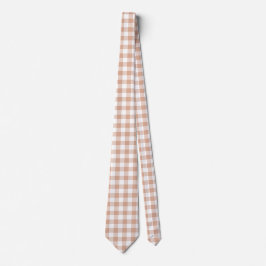 Peach Plaid Gingham Retro Color Neck Tie Krawatte