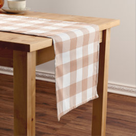 Peach Plaid Gingham Retro Color Table Runner Kurzer Tischläufer