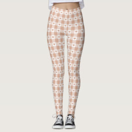 Peach Plaid Heart Gingham Retro Color Leggings