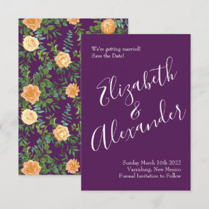 Peach Plum Lila Peony Rose Hochzeitstag Rett Einladung