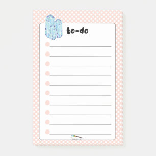 Peach Polka Dot Blue Diamonds TO-DOs Post-it Klebezettel