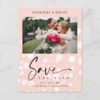 Peach Polka Dot Custom Foto Couple Wedding