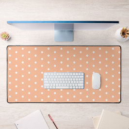Peach Polka Dot Schreibtischunterlage