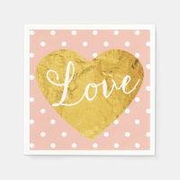 Peach Polka Dots Fake Gold Liebe Herz Niedlich Gir