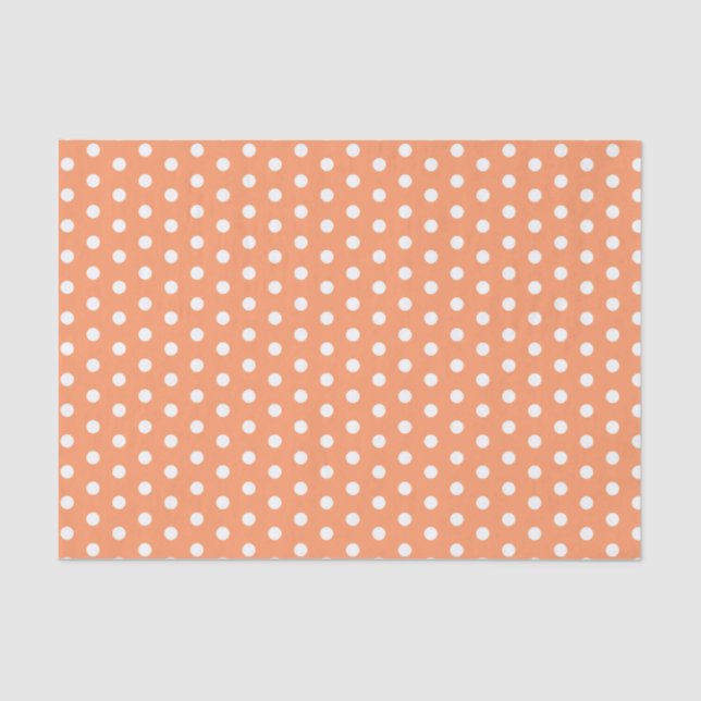 Peach Polka Dots Seidenpapier (Vorderseite)