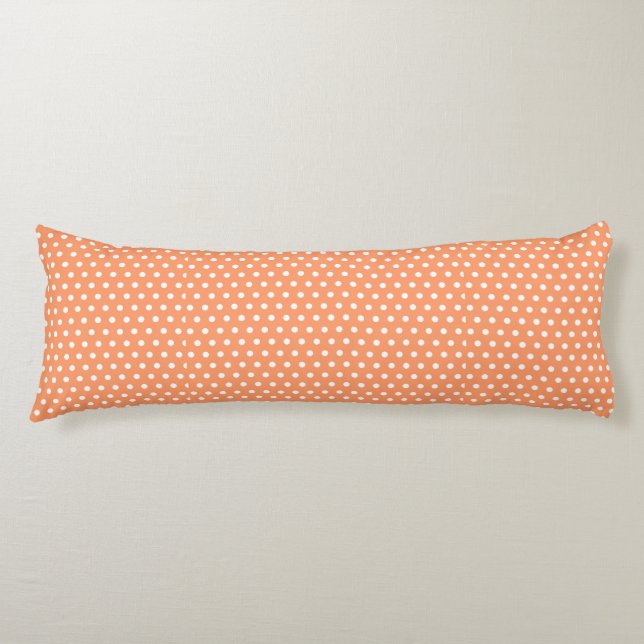 Peach Polka Dots Seitenschläferkissen (Vorderseite)
