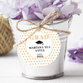 Peach Polka Dots Welcome Abschluss Geschenkanhänger