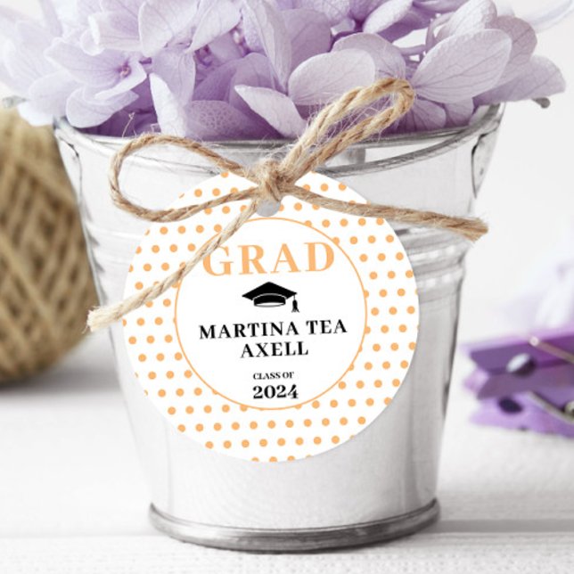 Peach Polka Dots Welcome Abschluss Geschenkanhänger (Von Creator hochgeladen)