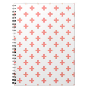 Peach polka Kreuze auf weiß Notizblock