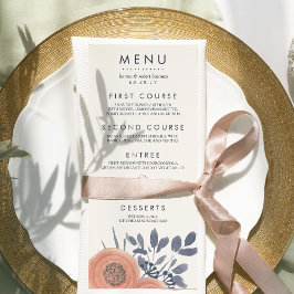 Peach Poppies Wedding Menu Menükarte