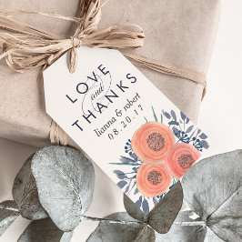 Peach Poppies Wedding Vielen Dank Geschenkanhänger