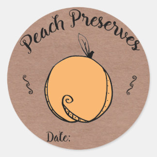 Peach Preserve Aufkleber mit Platz für Datum