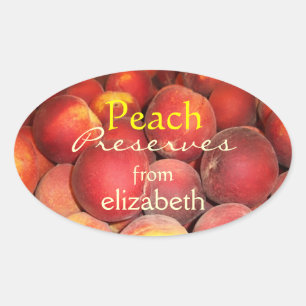Peach Preserve Ovaler Aufkleber