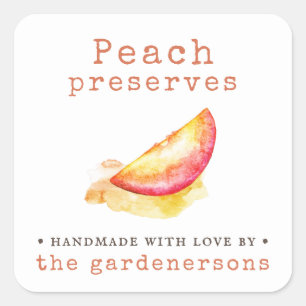 Peach Preserve Quadratischer Aufkleber