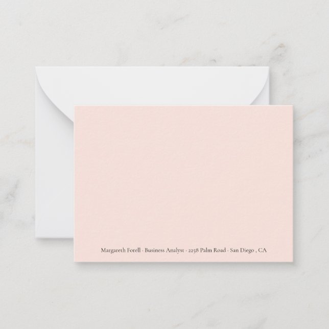 Peach Professional Name Note Cards Mitteilungskarte (Vorderseite)